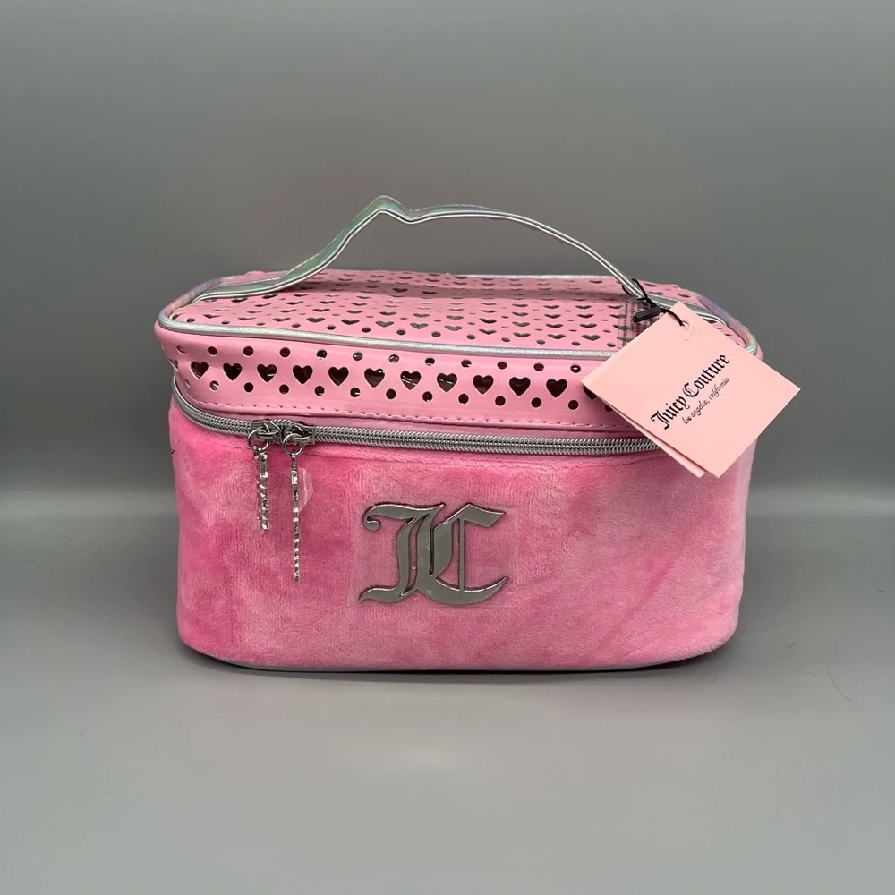 Juicy couture pink velour cosmetics bag